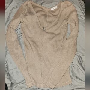 Rag & Bone Zip-Front Sweater • Size S • Charcoal Knit